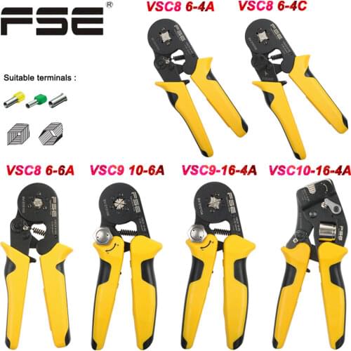 VSC8 16-4A 6-4A 0.25-10mm 23-10AWG Adjustable Precise Crimp Pliers Tube Bootlace Terminal Crimping Hand Tool VSC9 6-4A