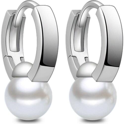 100% 925 sterling silver fashion pearl ladies`clip earrings women jewelry female birthday gift drop shipping cheap