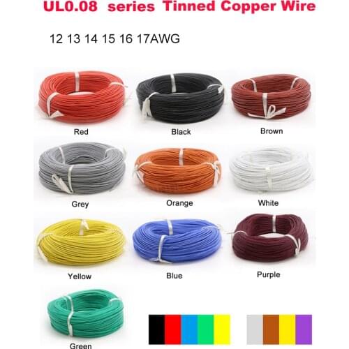 Soft Silicone Wire UL American Standard Heat-resistant Cable Wire 12/13/14/15/16/17AWG Multiple Color