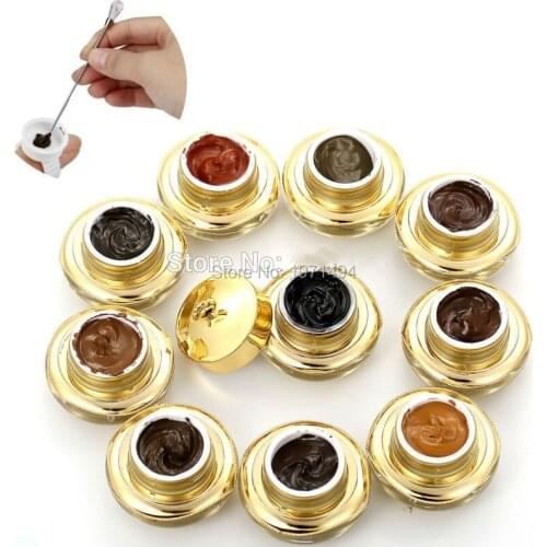 10ml/bottle micropigment Permanent Makeup Eyebrow eyeliner Tattoo Ink Pigment For Microblade Eyebrow 1pc ink spoon