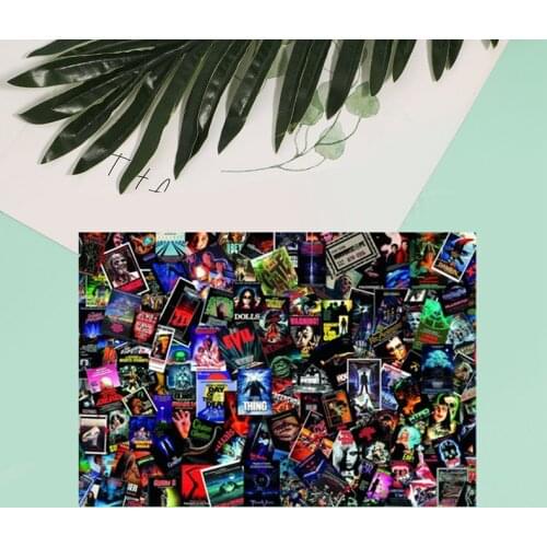 1000pcs Adult Decompression Jigsaw Puzzle Horror Fiction Movie Assembling Picture Stress Relief Jigsaw Puzzle Adult Toys Gift