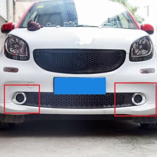 2pcs Chrome Car Front Fog Lamp Cover Styling Mouldings Trim for Smart Fortwo 2015 2016 2017 2018 Accessories