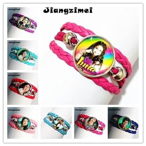 24pcs New Design Fashion Super pop singer Soy Luna bracelets Elenco de Soy Luna Photo silver Bangle I'm moon bracelet wholesale