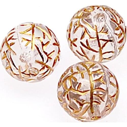 Miasol Fluted Corrugated Vintage Plating Acrylic Stripe Round Antique Design Spacers Beads For Diy Handmade Jewelry Making