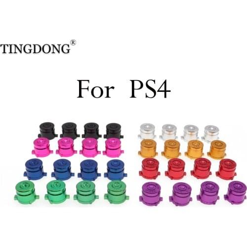 4pieces Aluminum Metal Bullet Buttons Thumb Stick Caps Replacement for Sony Playstation Dualshock 3 4 PS3 PS4 Gamepad Controller