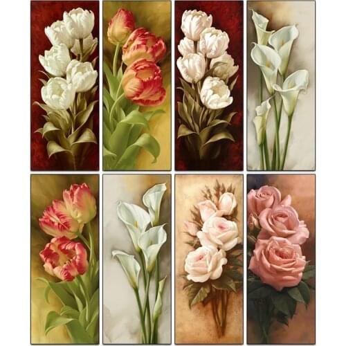 DIY 5D full diamond embroidery floral diamond cross stitch kit Rose and Lily diamond Mosaic home decor