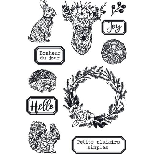 Squirrel/Rabbit/deer/Transparent Clear Stamps for DIY Scrapbooking/Card Making/Kids Christmas Fun Decoration Supplies