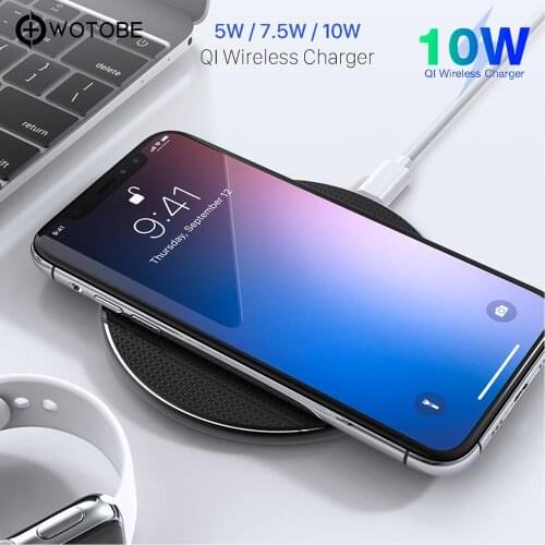 WOTOBE 10W 7.5W 5W Qi Wireless Charger QC3.0/AFC 18W Wall for iPhone 11/11pro/xr 8/8 Plus/ S10/S9/S8/S7/Note 8/9/10 MI8 P20/30