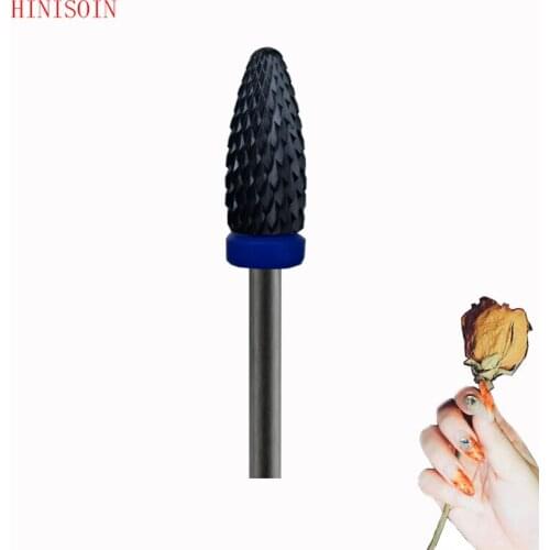 Black -5PCS-Ceramic Nail Drill Bit - Flame Bit - (1042.060)