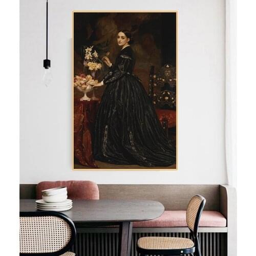 Citon Canvas Art Oil Painting Frederic Leighton《Mrs. James Guthrie》Artwork Poster Picture Modern Wall Decor Home Decoration