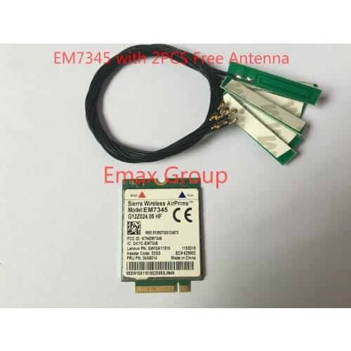 For IBM Lenovo Thinkpad W540 T440 T540P L440 X240 X1 Carbon EM7345+2pc Antenna NGFF M.2 WWAN Card 04X6014 4G LTE/HSPA