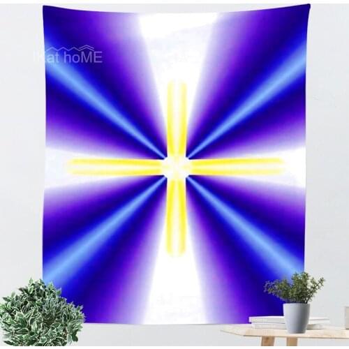 Gods Cross Chakra Tapestry Wall Hanging Healing Energy Trippy Tapestries Divine Love and Wisdom Wall Tapestry Altar Cloth