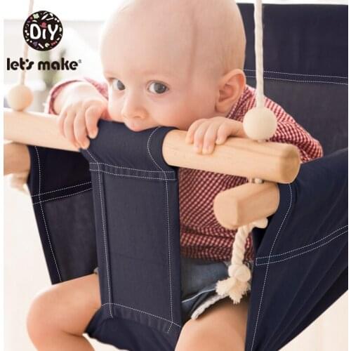 LetS Make Cotton Baby Swing Chair Hanging Wood Children Kindergarten Toy Outside Indoor Beach Basket Swinging Chair Baby Toy