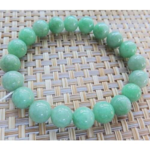 New Grade A Jadeite Jade Bead 12-13 mm Perfect Green Beads Man &Woman Lucky Bracelet expensive bracelet