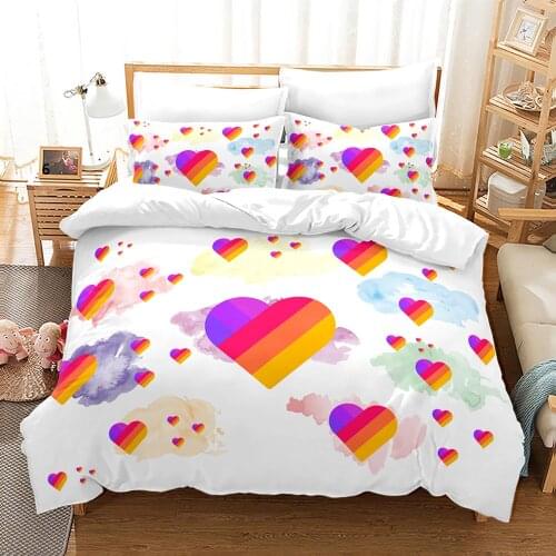 Likee Bedding Set Single Twin Full Queen King Size Lover Likee Bed Set Childrens Kid Bedroom Duvetcover Sets Heart-shaped 012