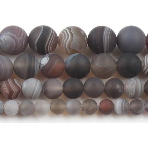6/8/10/12mm 100% Natural Matte Botswana Sardonyx Agates Stone Round Loose Bead for Jewellery Making DIY Bracelet Necklace 15