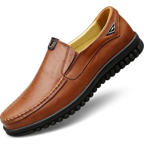 Slip Mens Brands Shoes Casual on Formal Luxury Shoes Men Loafers Moccasins Genuine Leather Brown Driving Shoes Big Size 47