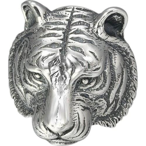 BOCAI New 100% s925 Sterling Silver Jewelry Tiger King of Beasts Fashionable and Domineering Creative Mens Ring