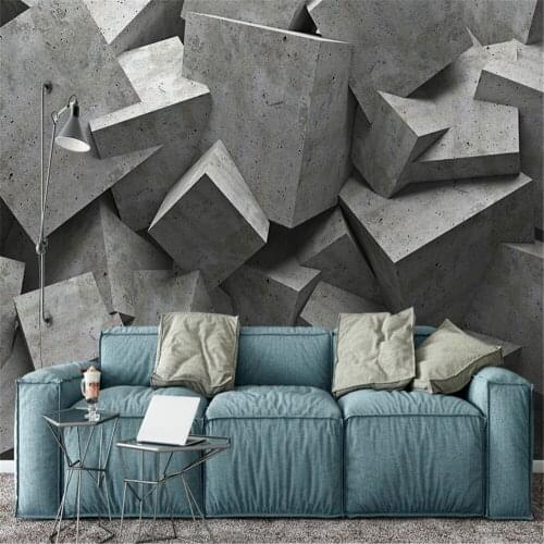 Custom Wallpaper Mural Solid Geometric Stone Design Wallpapers For Bedroom Walls