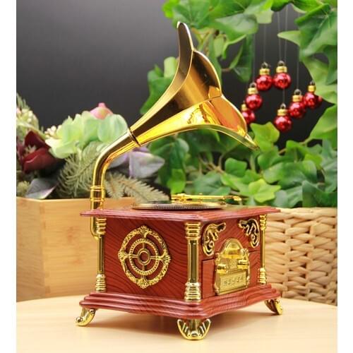 Gift Is Us Nostalgic Gramophone Music and Jewelry Box With Drawer Large Size