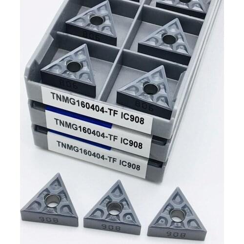 10PCS TNMG160404 TF IC907 / IC908 TNMG160408 TF IC907 / IC908 External turning tool TNMG 160404 carbide insert CNC cutting tool