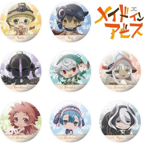 Made in Abyss 58mm badge Mitty Reg Cute Brooch Round Icons Iron Buttons