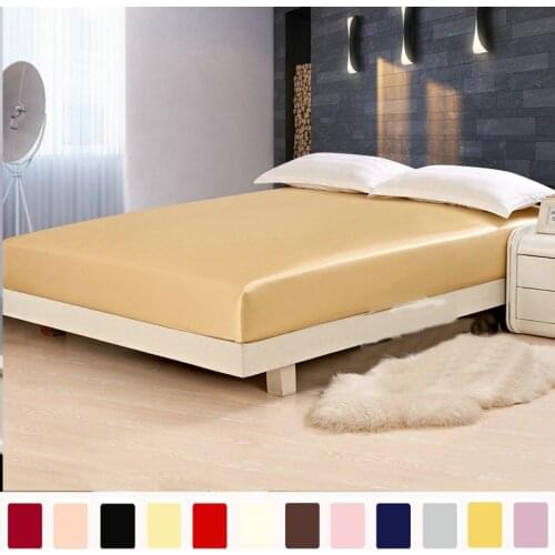 Halo Silk Shop Silk Fitted Sheet 100% Pure Mulberry Silk Satin 19mm Seamless Solid Color 9 color