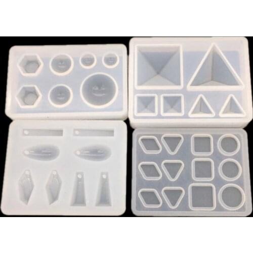 Silicone Casting Resin Molds For DIY Resin Jewelry Pendants Earrings 4 Set Silicone Resin Mold Tools For Clay Epoxy Resin
