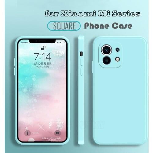 New Square Frame Silicone Phone Case For Xiaomi Mi 11 10 9 8 Lite 10T 9T Mi Note 10 Pro A2 A3 Mix 2 2s Soft Protect Cover Shell