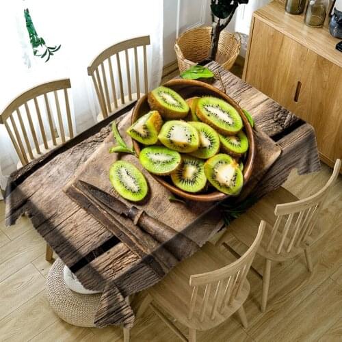 3D Fruit Pattern Kiwi Tablecloth Thicken Cotton Rectangular/Round Table Cloth for Wedding Picnic Party