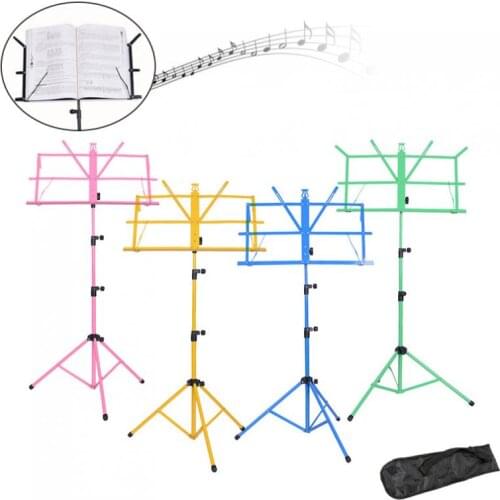 Folding Music Tripod Stand Holder Aluminum Alloy Stand Height Adjustable with Carry Bag for Violin Piano Guitar Instrument
