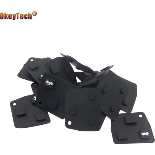 OkeyTech 50pcs/lot Replacement Remote Key Silicon Rubber Pads 2 3 Buttons Car Key For Toyota Avensis Corolla Lexus RVA4 Case Fob