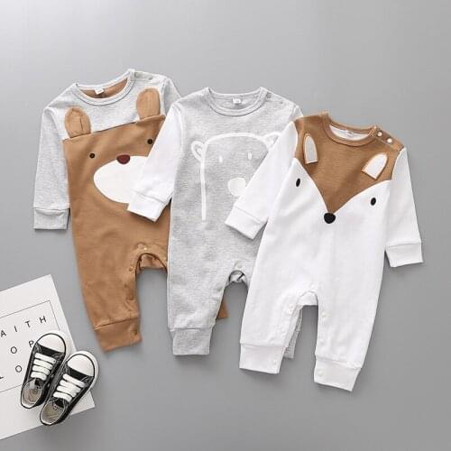 Cute animals Spring Baby romper newborn baby clothes Kids long sleeve underwear cotton boys Clothes Baby girls romper 2021