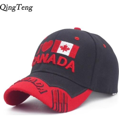 I Love Canada Embroidery Women Baseball Cap Flag Of Canada Hat Snapback Adjustable Mens Casquette Gorras