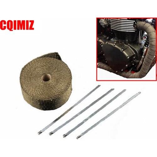 10m Basalt Fiber Heat Insulating Wrap Tape Heat Exhaust Pipe Resistant Fireproof Insulating Cloth For Motorcycle Exhaust Pipe