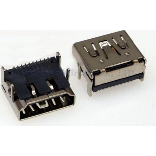 10pcs Copper HDMI Female Socket 90 degree two rows pin 19PIN HDMI Port Interface