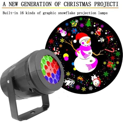 16 Patronen Natalizi Projector Lamp Led Snowflake Elk Arbol De Navidad Night Light Birthday Party Salon Indoor Deco Projecteur