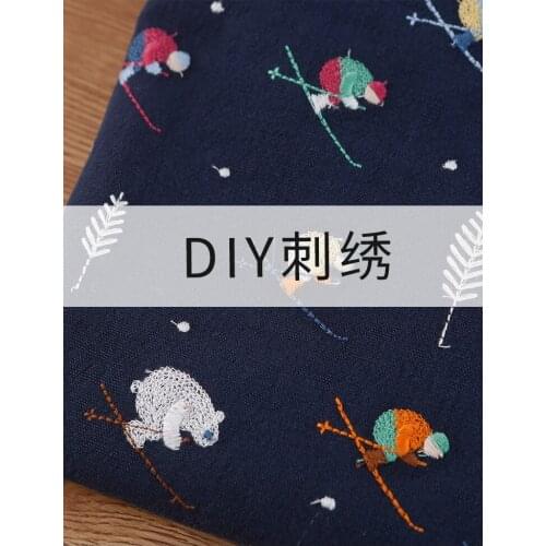 50cm * 125cm / piece, Ski Embroidery Cotton Cloth,Clothing,Skirt,Bag,Curtain,Tablecloth,Decorative Fabric, DIY Handmade Material
