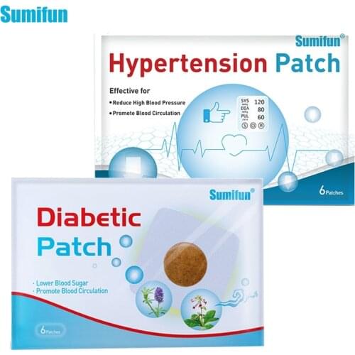 Sumifun 6pcs Diabetes Hypertension Treatment Stabilizes Blood Sugar Balance Blood Pressure Chinese Traditional Herbal Plaster