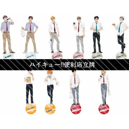 Anime Haikyuu!! Convenience Store Series Hinata Shoyo Tobio Kageyama Acrylic Figure Stand Model Plate Desktop Decor