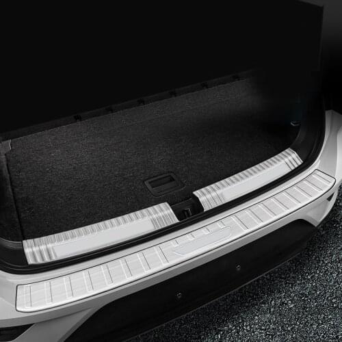 Car Accessories for VW Volkswagen T-ROC 2017 2018 2019 2020 Stainless Steel Inner&Outer Rear Bumper Protector Plate Trims 2pcs