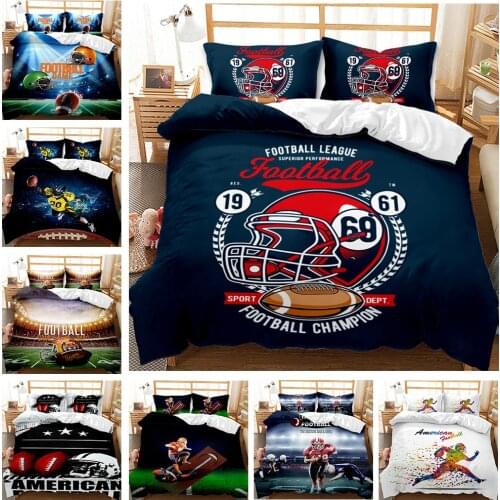 Sport Rugby 3D Print Comforter Bedding Set Cartoon Scenery Adult Europe Queen Twin Single Size Duvet Cover Set Pillowcase Luxury