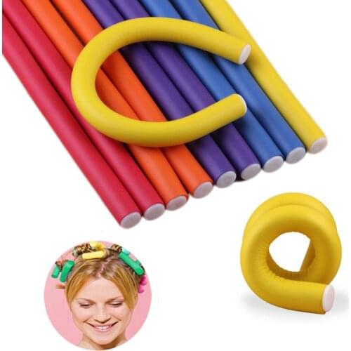 20 pcs/set Hair Curling Flexi rods DIY Soft Twist Foam Bendy Hair Rollers Magic Plastic Hair Curlers Spiral Diameter 1.6cm