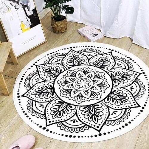 Bohemian Round Lamb Fluff Carpet Non-slip Mat Absorbent Foot Pad Home European Bedroom Mat