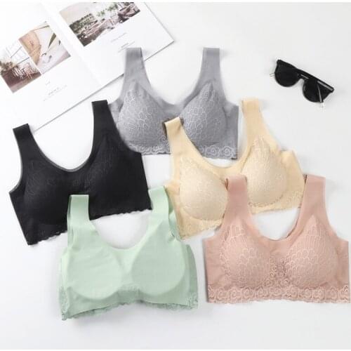 Bra Womens Seamless Plus Size Bra with Gather Pad Lace Bh Comfortable Bra Push-up Bra Bra Vest Wireless Lingerie Strapless Bra
