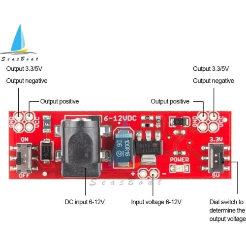 DC6-12V to DC3.3V/5V 1A DC-DC Step-down Board Power Supply Module Adjustable Buck Converter Voltage Regulator