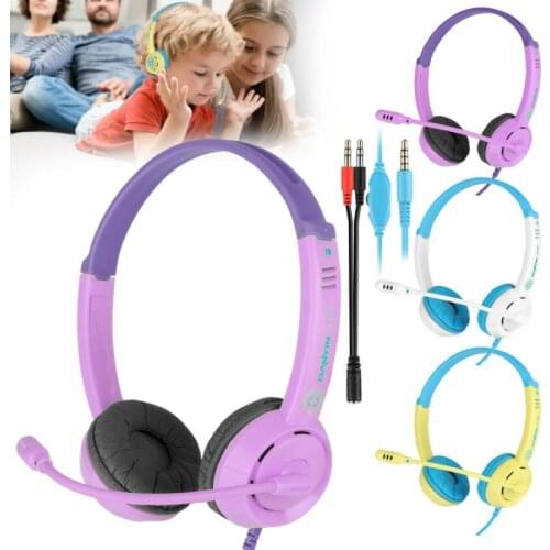 Kids Wired Gaming Headset Learning Headphones Foldable Stereo Earphones With Mic For PS3 PS4 PC Gamer Stereo Bass 3.5mm Headset