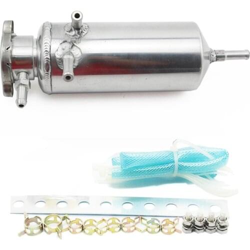 Racing Universal Radiator Alloy Coolant Swirl Pot Breather Air Separator Tank Engine Coolant Catch Can