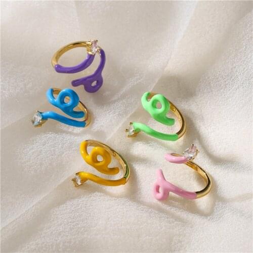 HECHENG,Snake Ring,Black White Color Ring For Women,Resizable Adjustable Animal Jewelry，Wholesale