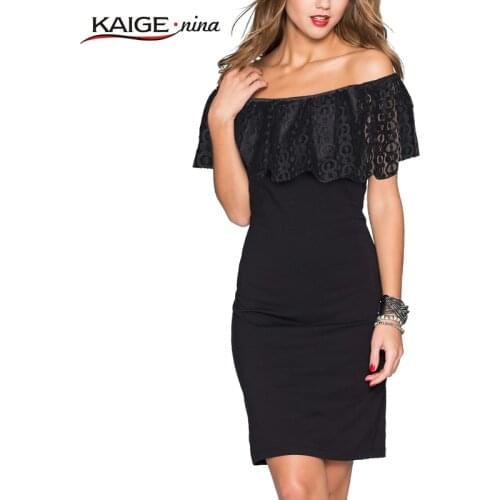 Kaige Nina Women Dress summer Bodycon Dresses with lace Plus Size Chic Elegant off shoulder Evening Party Dresses 9023
